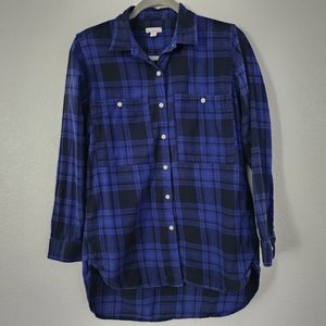 GAP blue plaid flannel sz S
